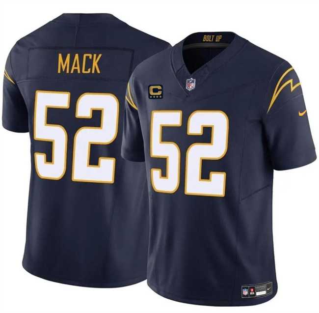 Men & Women & Youth Los Angeles Chargers #52 Khalil Mack Navy 2024 F.U.S.E. With 4-Star C Patch Vapor Untouchable Limited Stitched Jersey->los angeles chargers->NFL Jersey